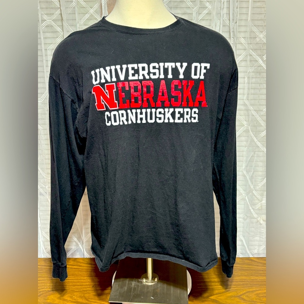 University of Nebraska Cornhuskers Black Long Sleeve Shirt by Champion 29”L